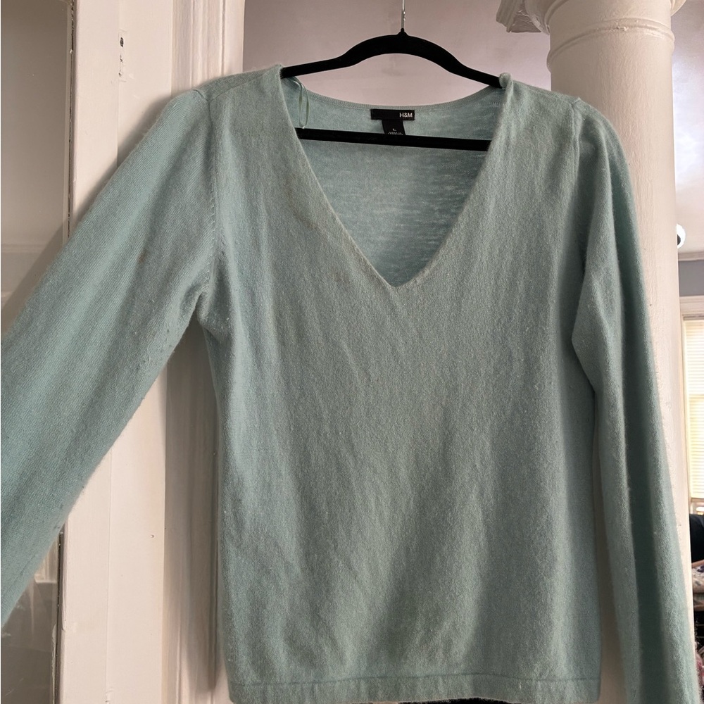 J. Crew Light Blue V-Neck Sweater